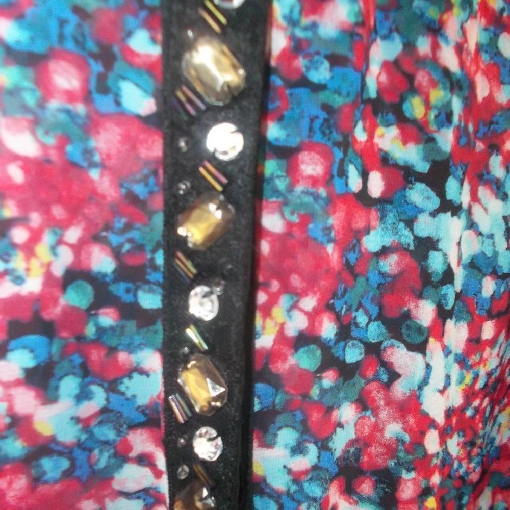 Ny Collection Multi Color Blouse Top Size Medium - image 6